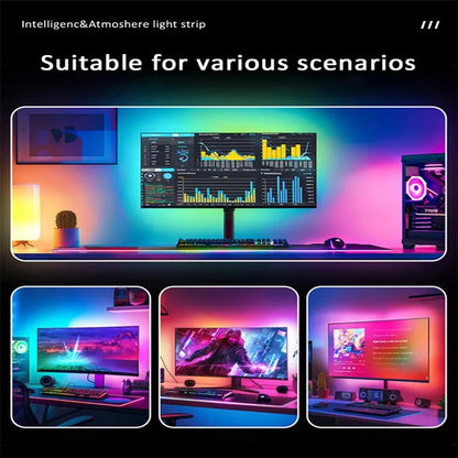 USB RGBIC LED Strip Lights for PC Monitor, App Controlled Gaming Backlight with Music Sync, 24 to 34 Inch Computer Screen LED Lighting for Gaming Room Decor